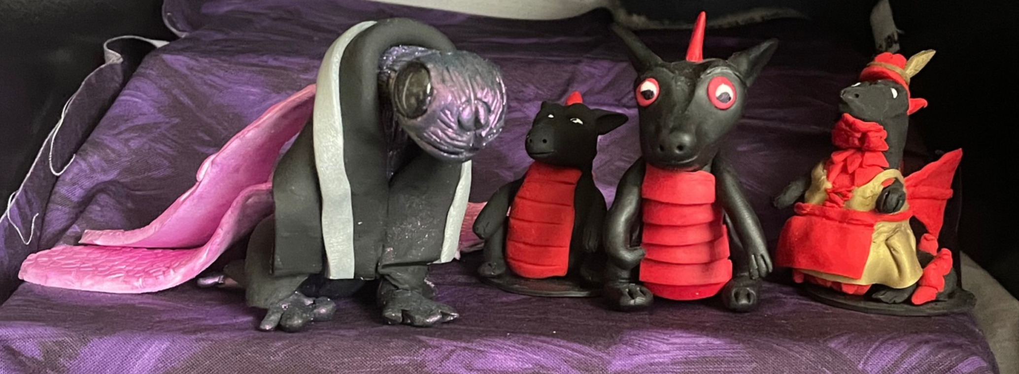 My Dragon creations in a cave scene.